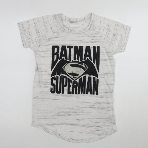 Women's White Batman Superman T-Shirt, Size 8, Casual Wear
