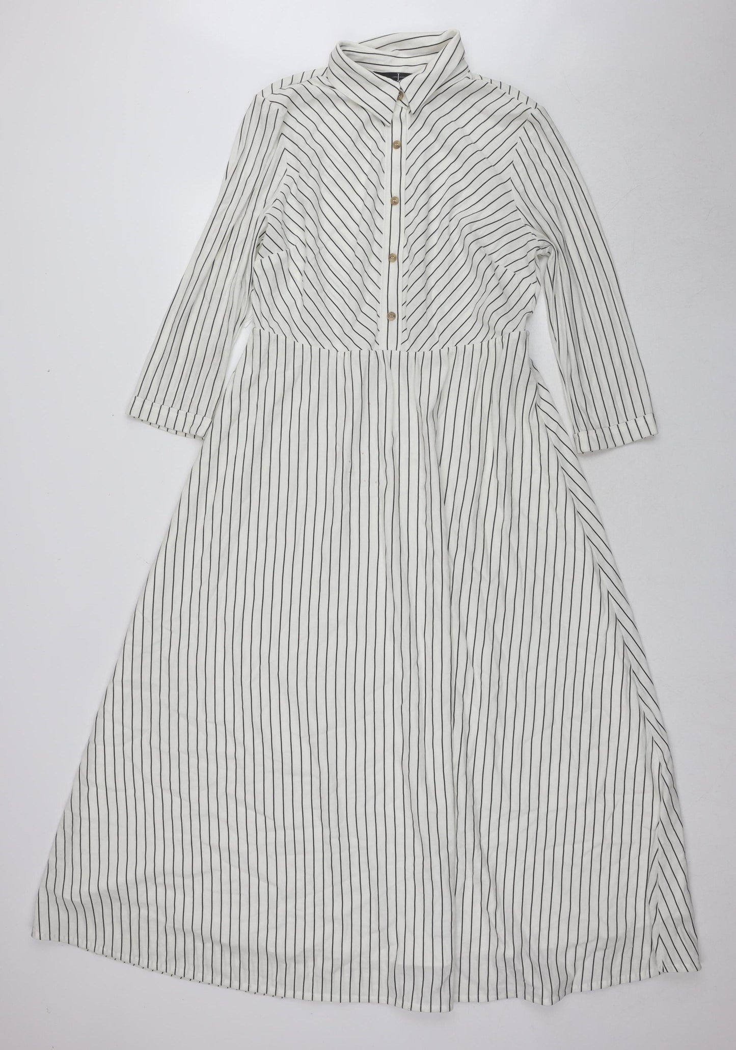 Jasper Conran Women's White Striped Long Sleeve Dress