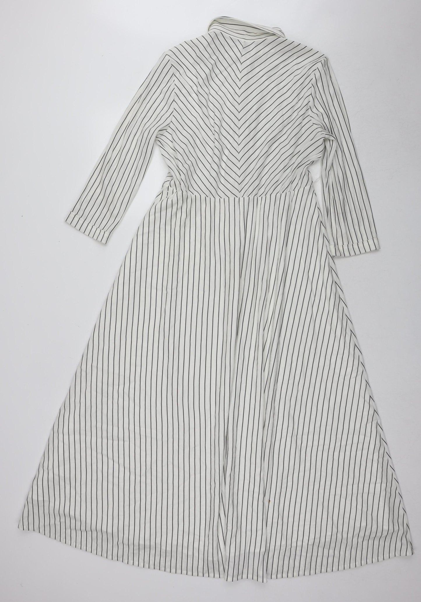 Jasper Conran Women's White Striped Long Sleeve Dress