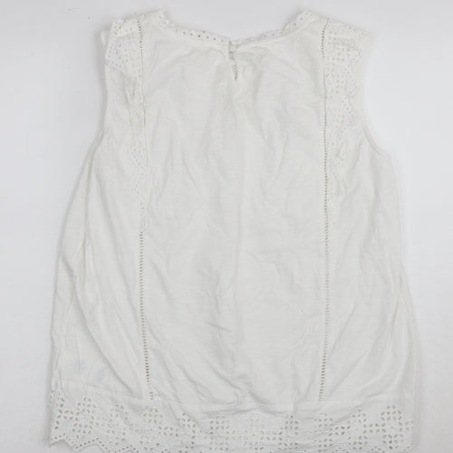 Phase Eight Women's White Cotton Crochet Camisole Top Size 16