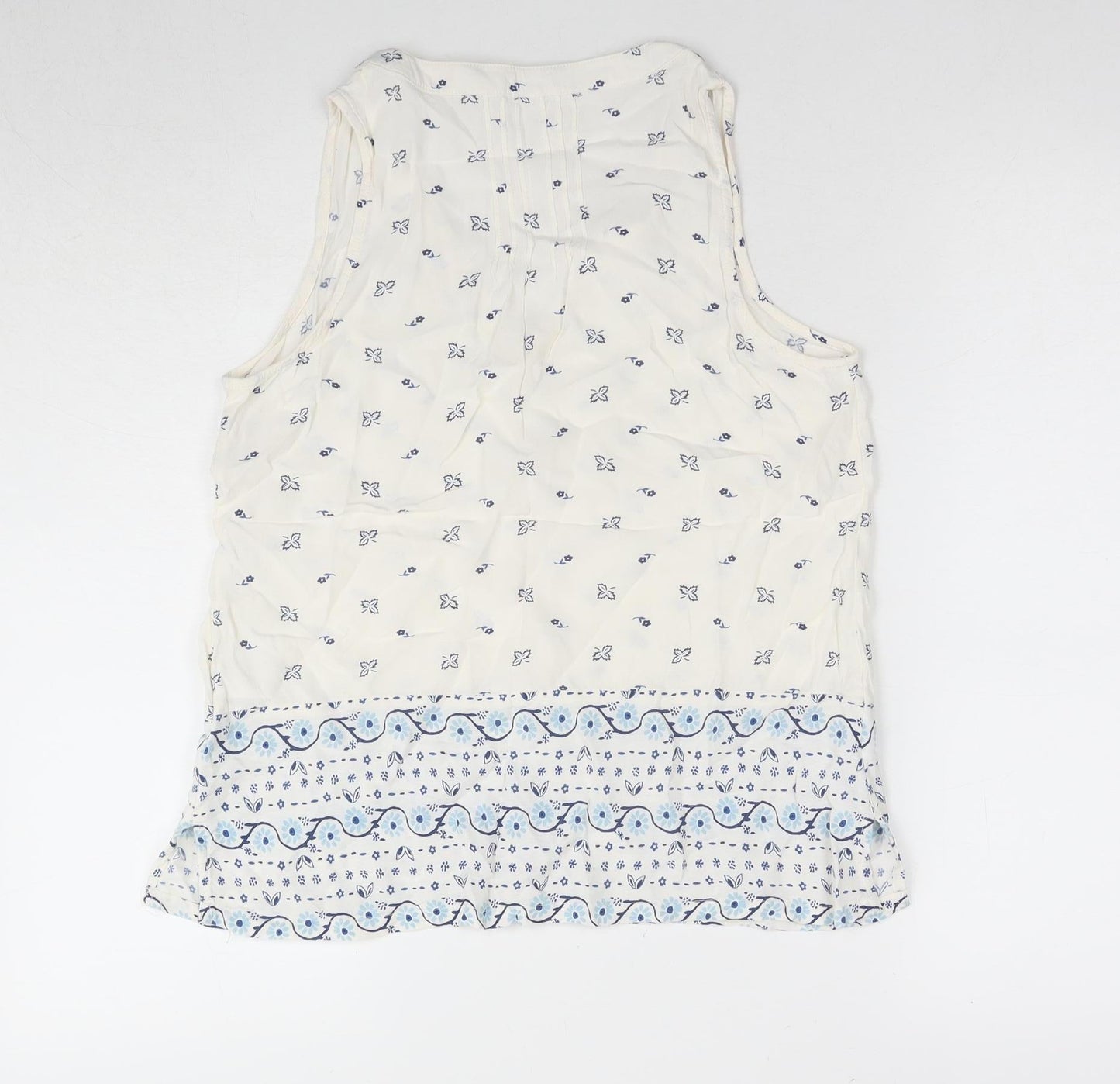 Old Navy Women’s Ivory Floral Tank Top, S, V-Neck