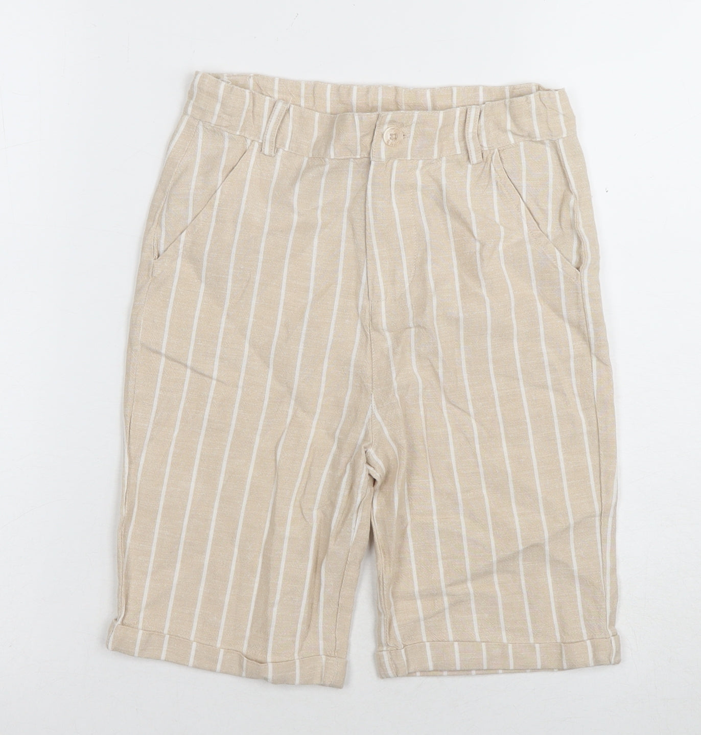 Monsoon Boys Beige Striped Chino Shorts 10 Years
