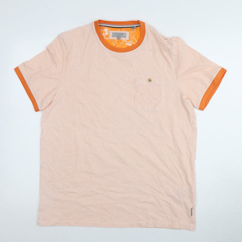 Ted Baker Men's Orange Geometric Polo T-Shirt Size L