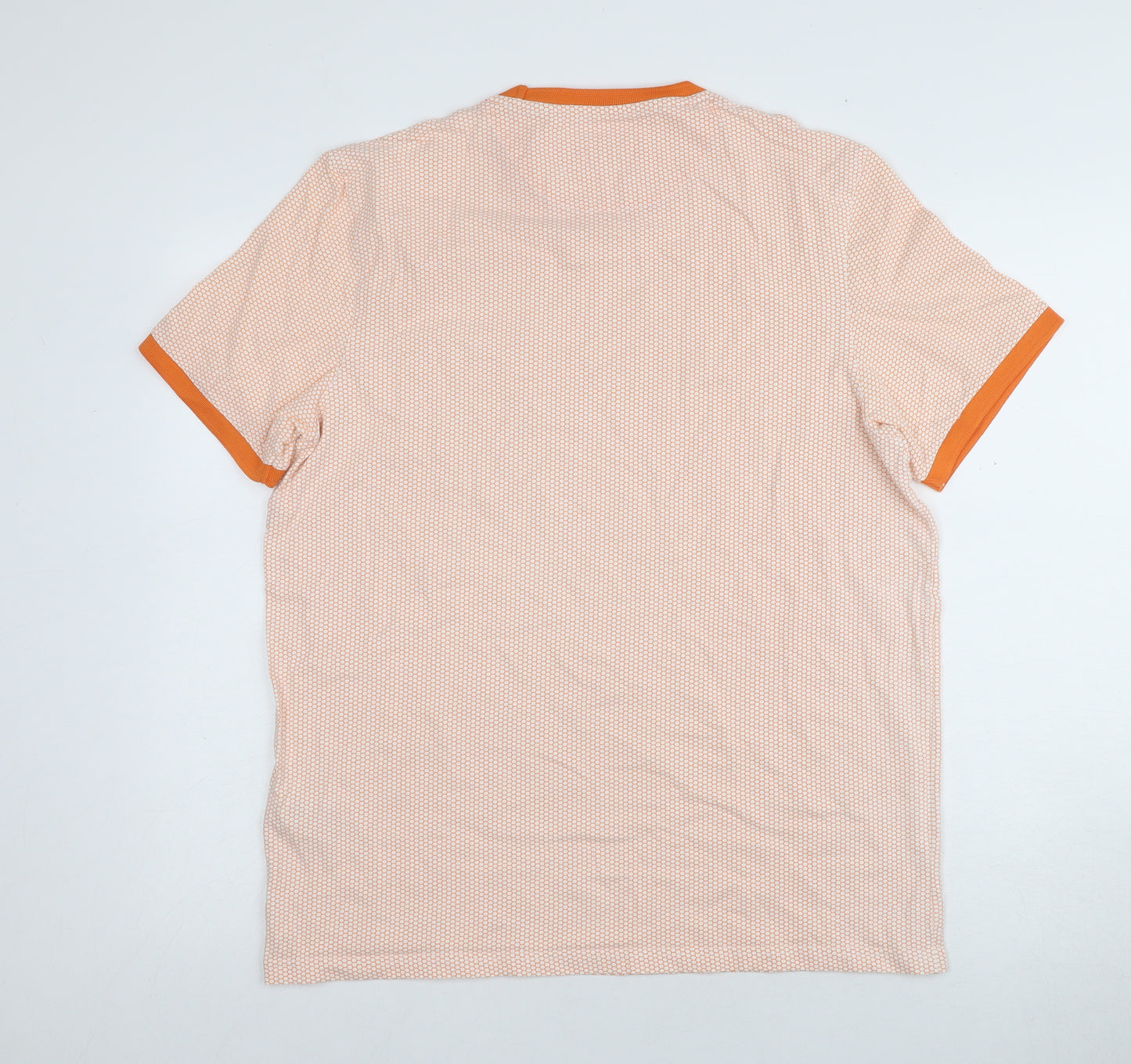 Ted Baker Men's Orange Geometric Polo T-Shirt Size L
