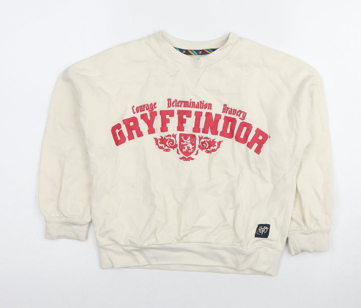 Harry Potter Girls Ivory Gryffindor Pullover Sweatshirt 7-8 Years