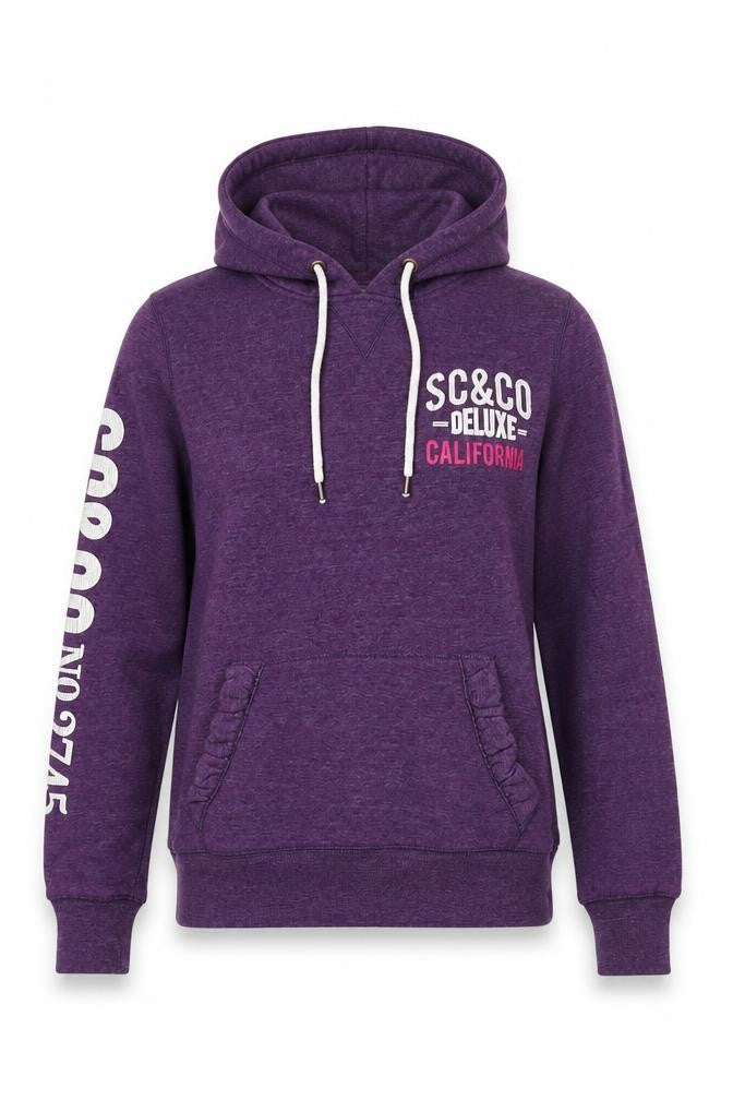 Front view of SoulCal Women's Purple Pullover Hoodie, size 8
