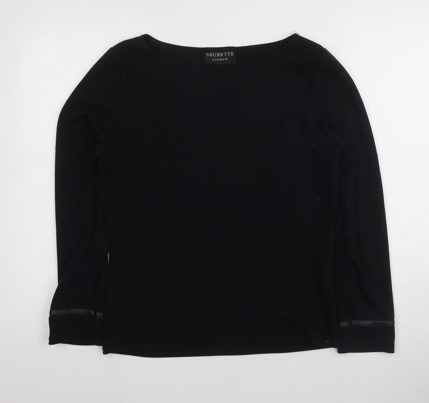 Shubette London Black Women's Size 10 Basic Boat Neck Blouse