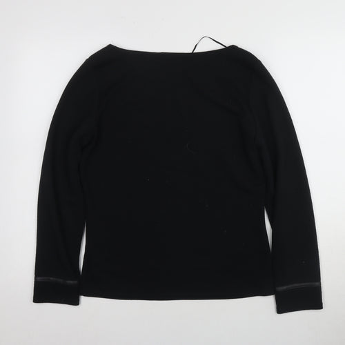 Shubette London Black Women's Size 10 Basic Boat Neck Blouse