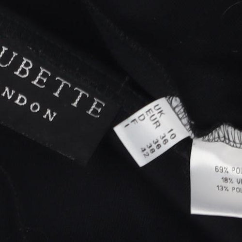 Shubette London Black Women's Size 10 Basic Boat Neck Blouse