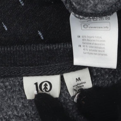 Men's Black Pullover Sweatshirt, Knit Fabric - Medium