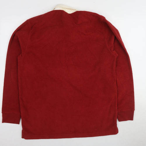 Croton Traders Men's Red Henley Sweatshirt M