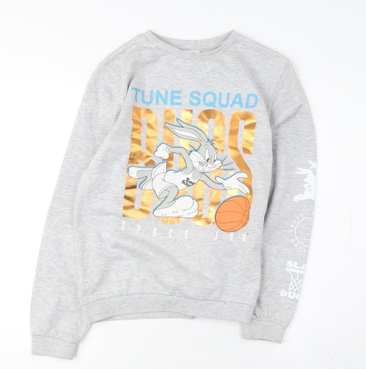 Front view of Pep&Co Kids Grey Graphic Print Bugs Bunny Sweatshirt 4-5 Years