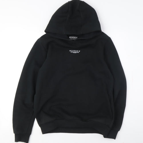 McKenzie Boys Black Hoodie 13-14 Years Pullover Logo Design