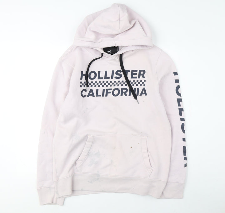 Hollister Unisex Ivory Hoodie M - Graphic Logo Casual