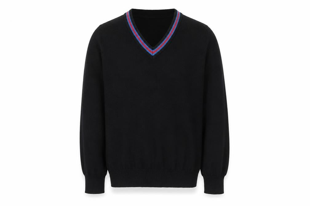 Trutex Boys Black V-Neck School Jumper, 9-10 Years, Cotton