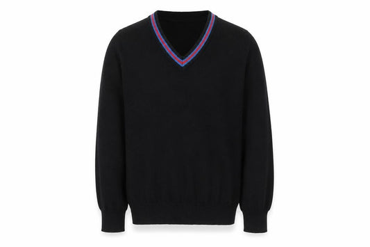 Trutex Boys Black V-Neck School Jumper, 9-10 Years, Cotton