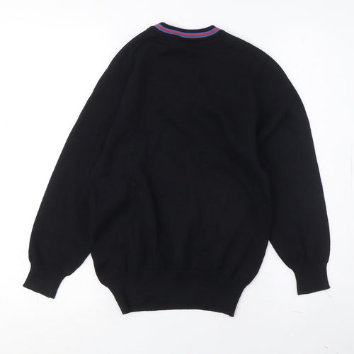 Trutex Boys Black V-Neck School Jumper, 9-10 Years, Cotton