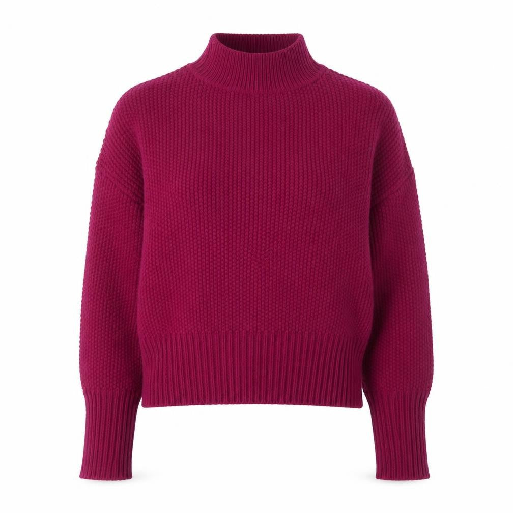 Front view of Red Herring Women's Red Mock Neck jumper, size 10