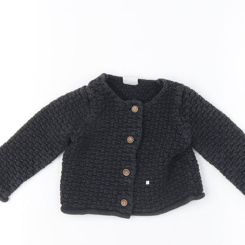 GAP Unisex Kids Black Cardigan, 6-12 Months, Autumn/Winter