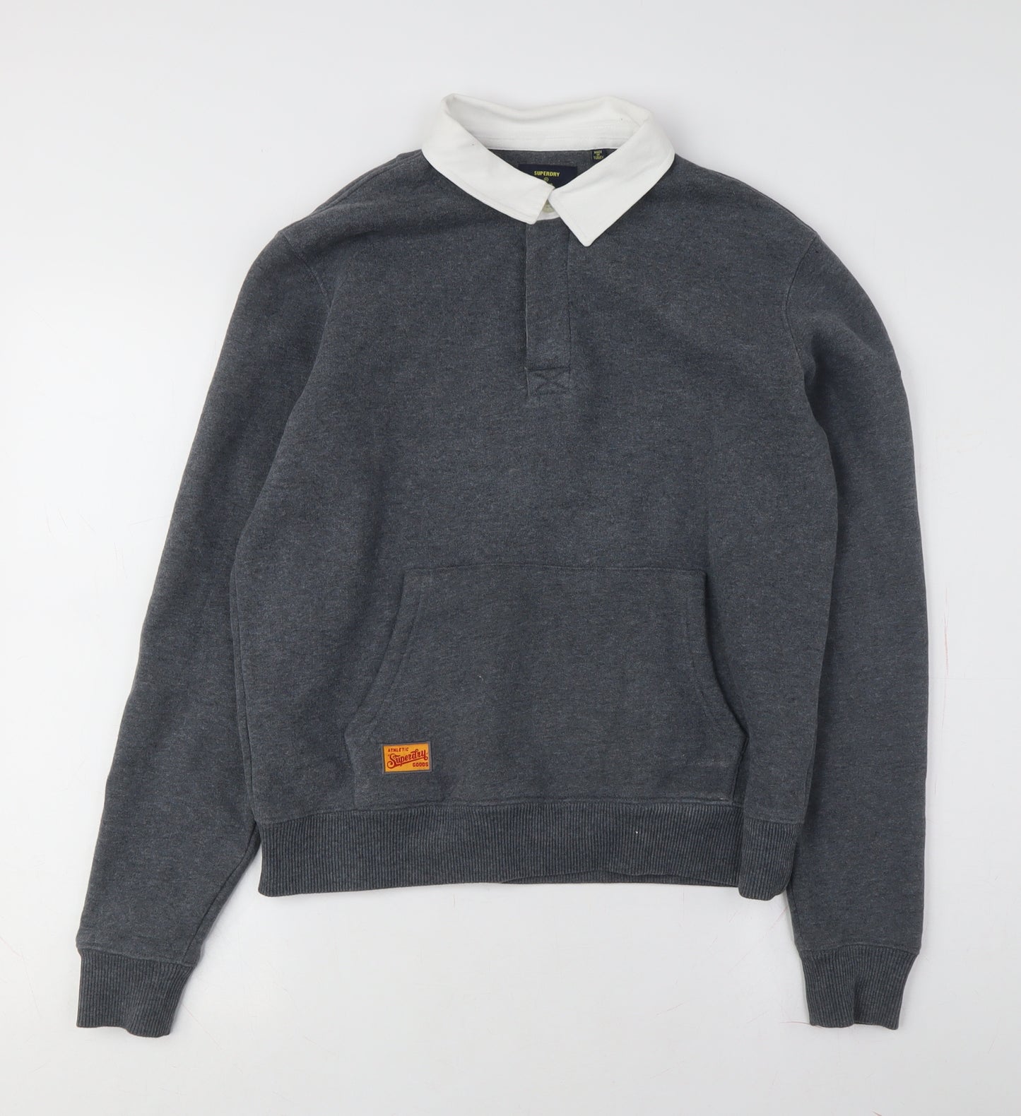 Superdry Unisex Grey Collared Pullover Sweatshirt S