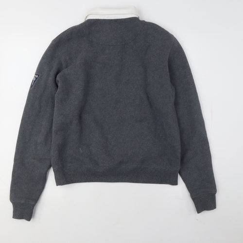 Superdry Unisex Grey Collared Pullover Sweatshirt S