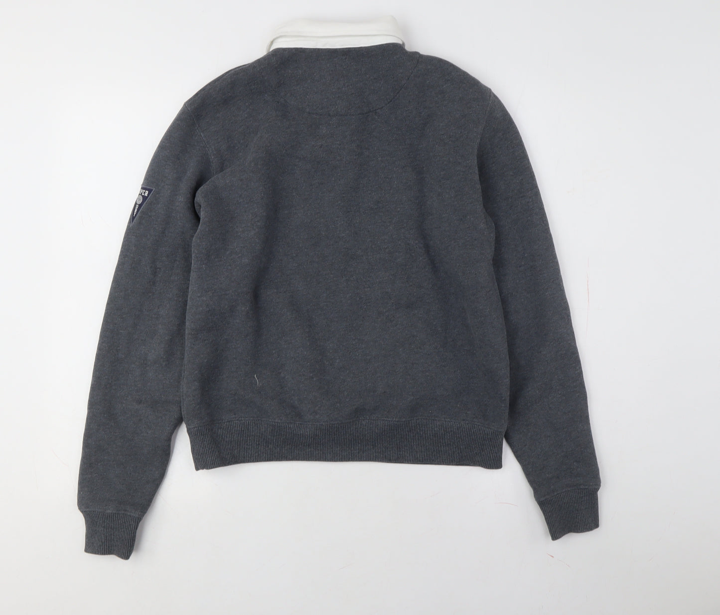 Superdry Unisex Grey Collared Pullover Sweatshirt S