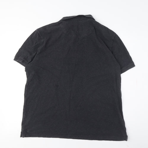 Lyle & Scott Men's Black Collared Polo Shirt M Solid Casual