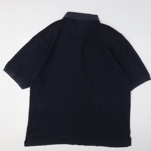 Hagger Men's Blue Polo Shirt, Size L, Short Sleeves