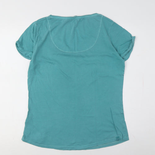 Fat Face Women's Blue V-Neck T-Shirt Size 14
