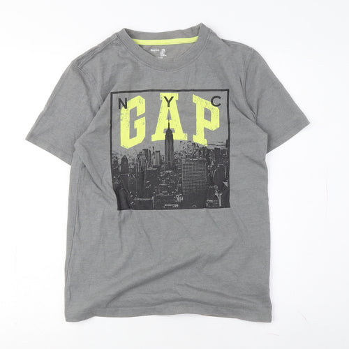 GAP Boys Grey NYC Logo Graphic T-Shirt 2XL