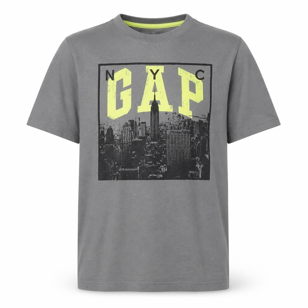 GAP Boys Grey NYC Logo Graphic T-Shirt 2XL