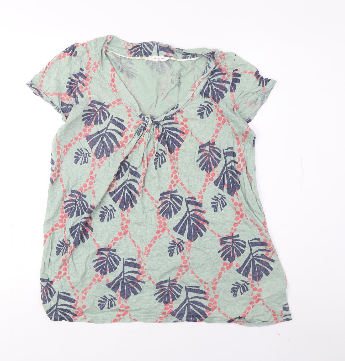 White Stuff Women's Green Floral T-Shirt UK 12