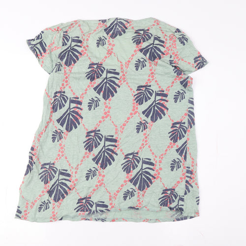 White Stuff Women's Green Floral T-Shirt UK 12