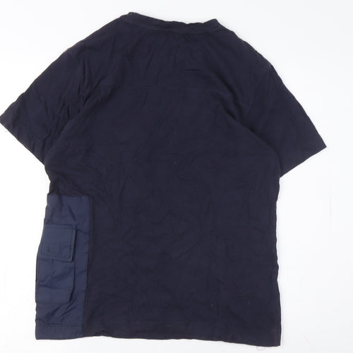 ICON Men's Blue Crew Neck Logo T-Shirt Short Sleeve S