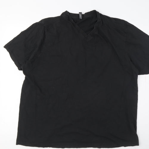 DonnaY Men's 3XL Black V-Neck T-Shirt, Short Sleeve