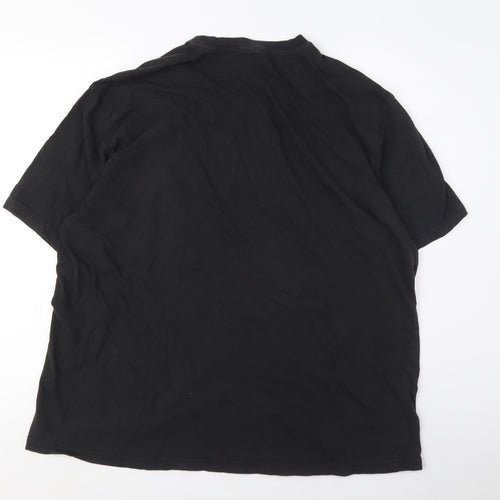 DonnaY Men's 3XL Black V-Neck T-Shirt, Short Sleeve
