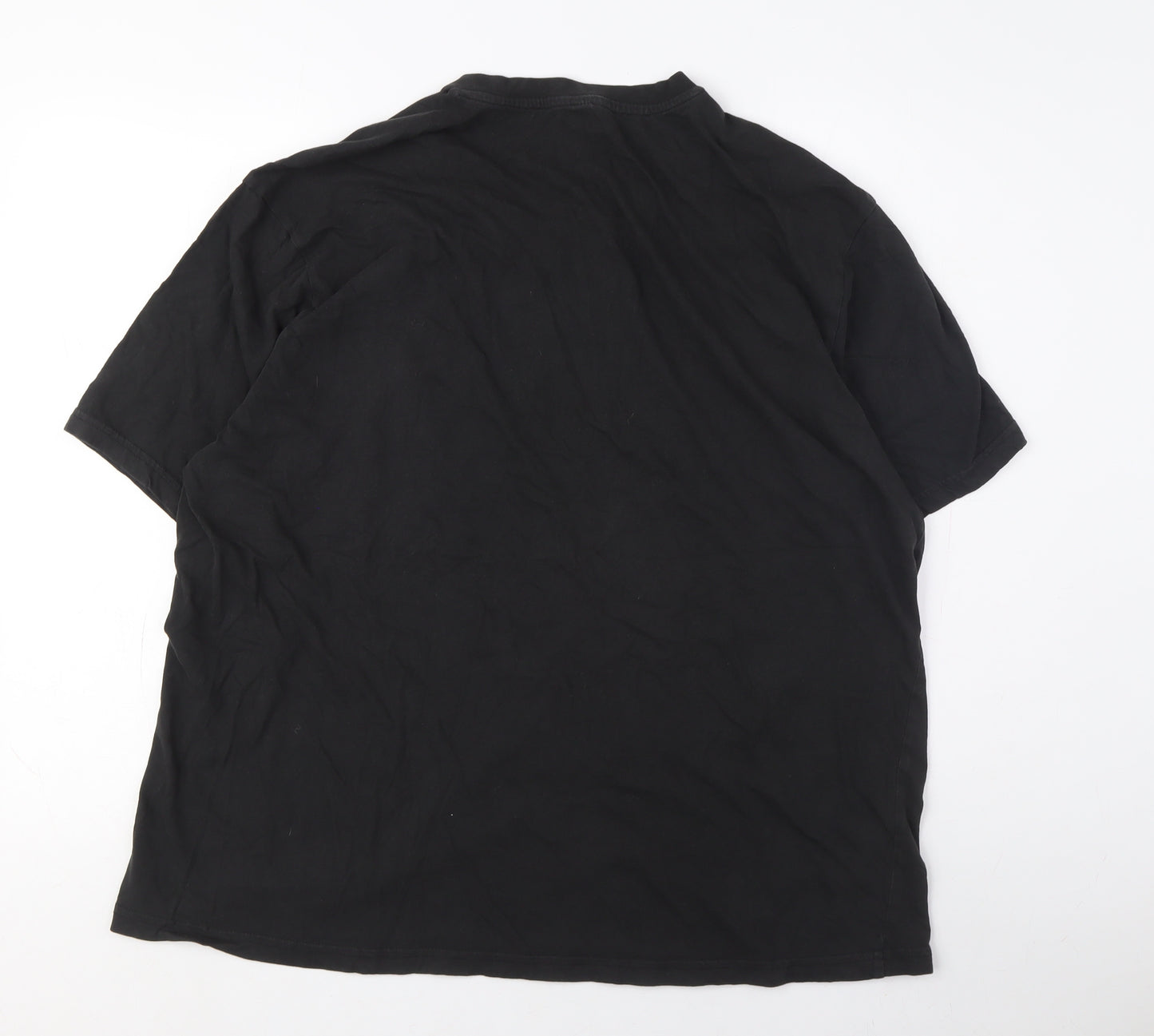 DonnaY Men's 3XL Black V-Neck T-Shirt, Short Sleeve