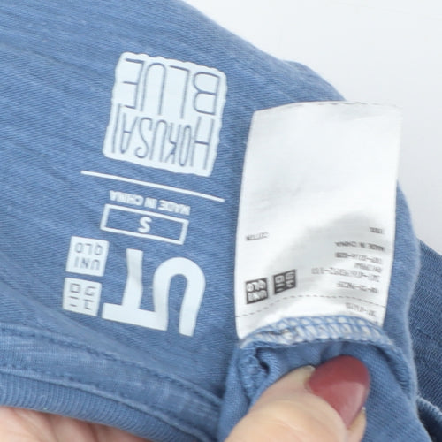Uniqlo Blue Unisex T-Shirt S, Casual Crew Neck