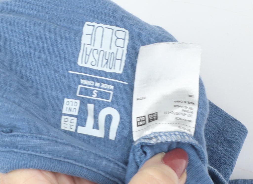 Uniqlo Blue Unisex T-Shirt S, Casual Crew Neck