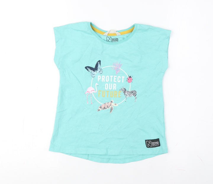 John Lewis Girls Green T-Shirt, 8 Years, Nature Graphic Tee