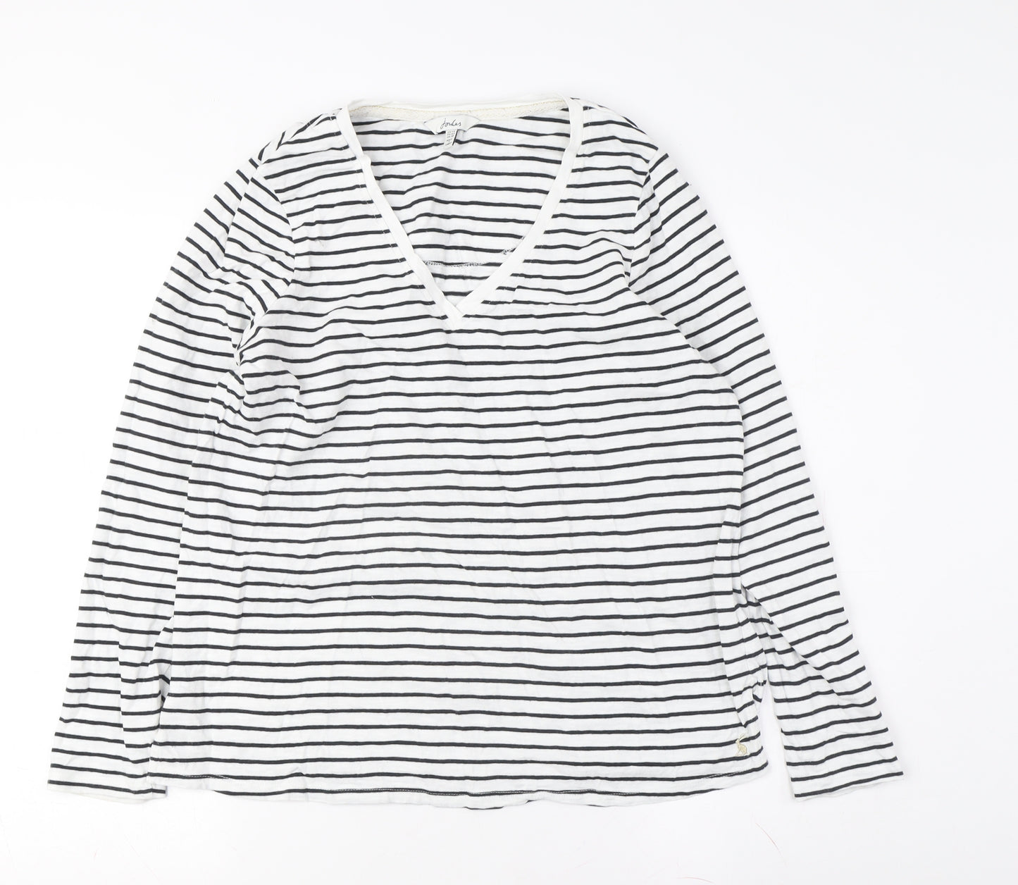 Palua Women's White Striped Long Sleeve T-Shirt Size M