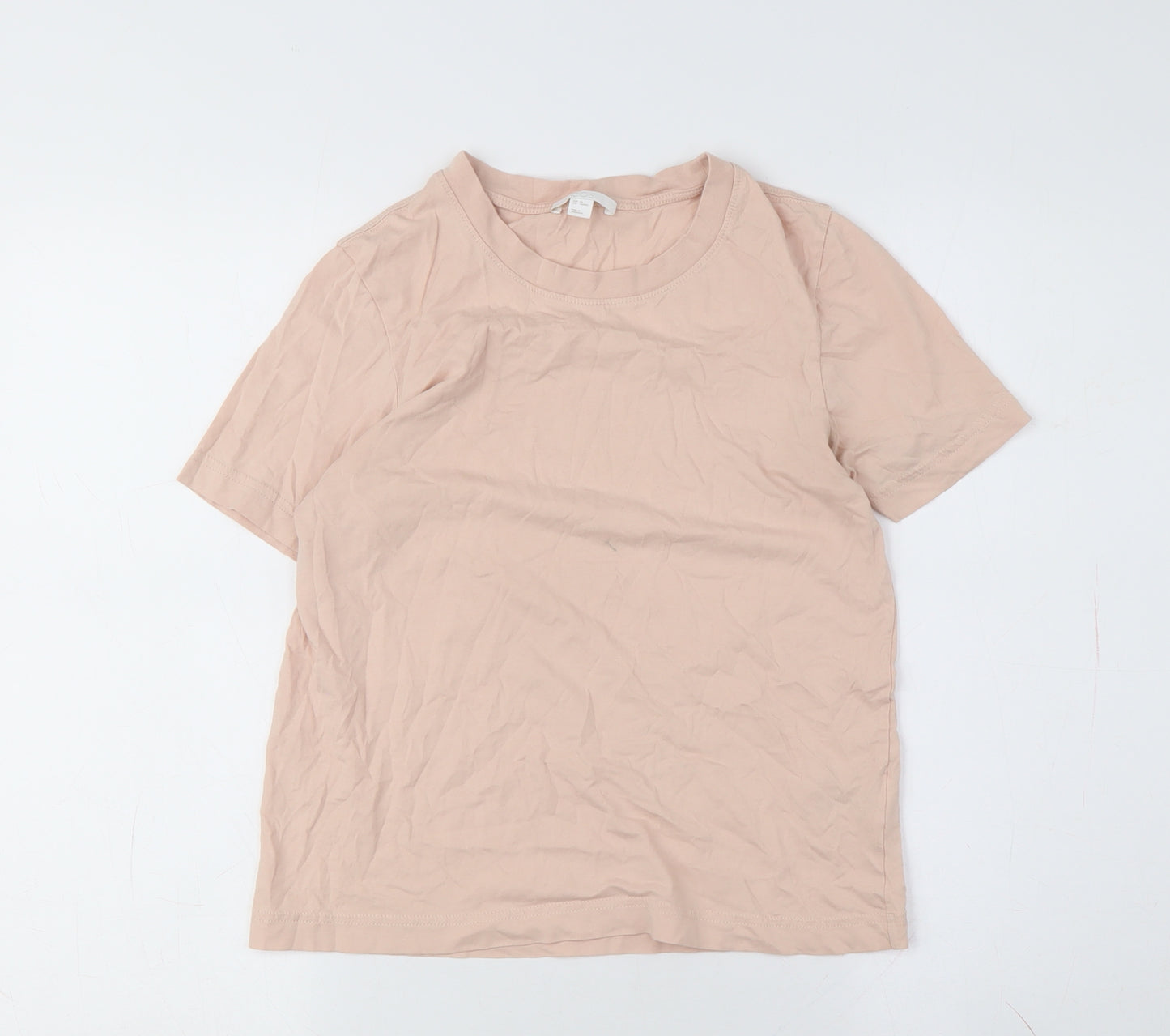 COS Women's Beige XS Basic Crew Neck T-Shirt