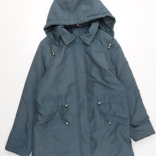 Amalina Women's Blue Hooded Parka Jacket Size 12