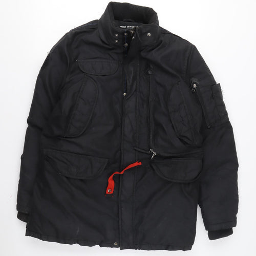 Red Bridge Men's Black Parka Jacket, Size S, Casual Winter Coat