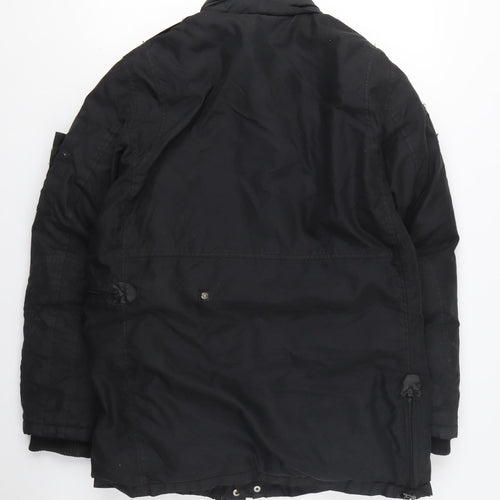 Red Bridge Men's Black Parka Jacket, Size S, Casual Winter Coat