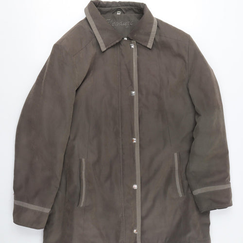 Elegance Women's Brown Overcoat Size 16