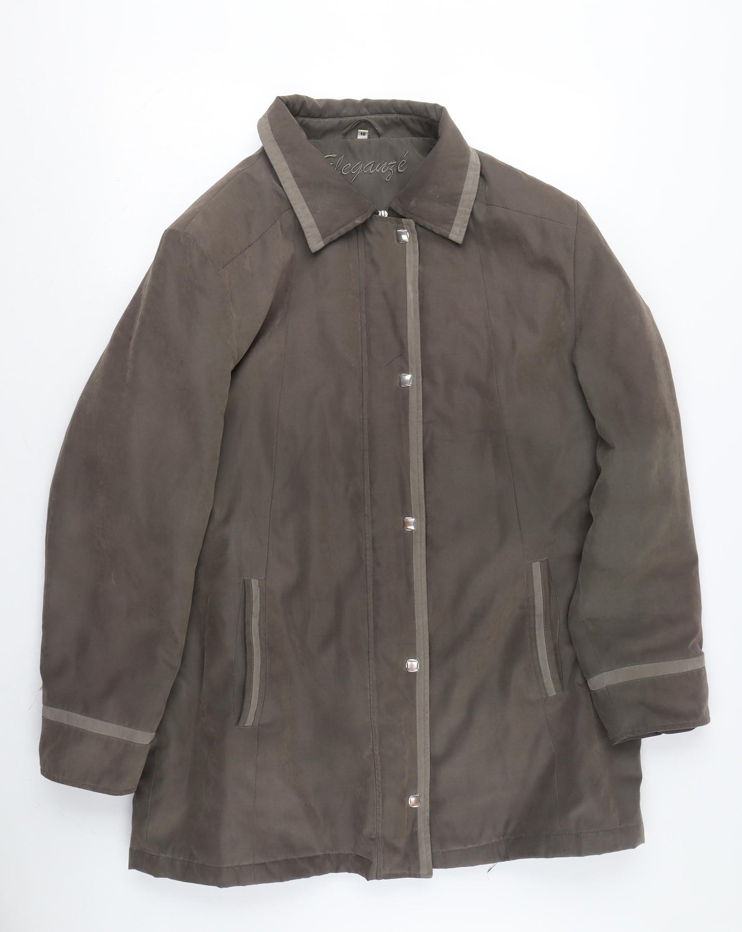 Elegance Women's Brown Overcoat Size 16