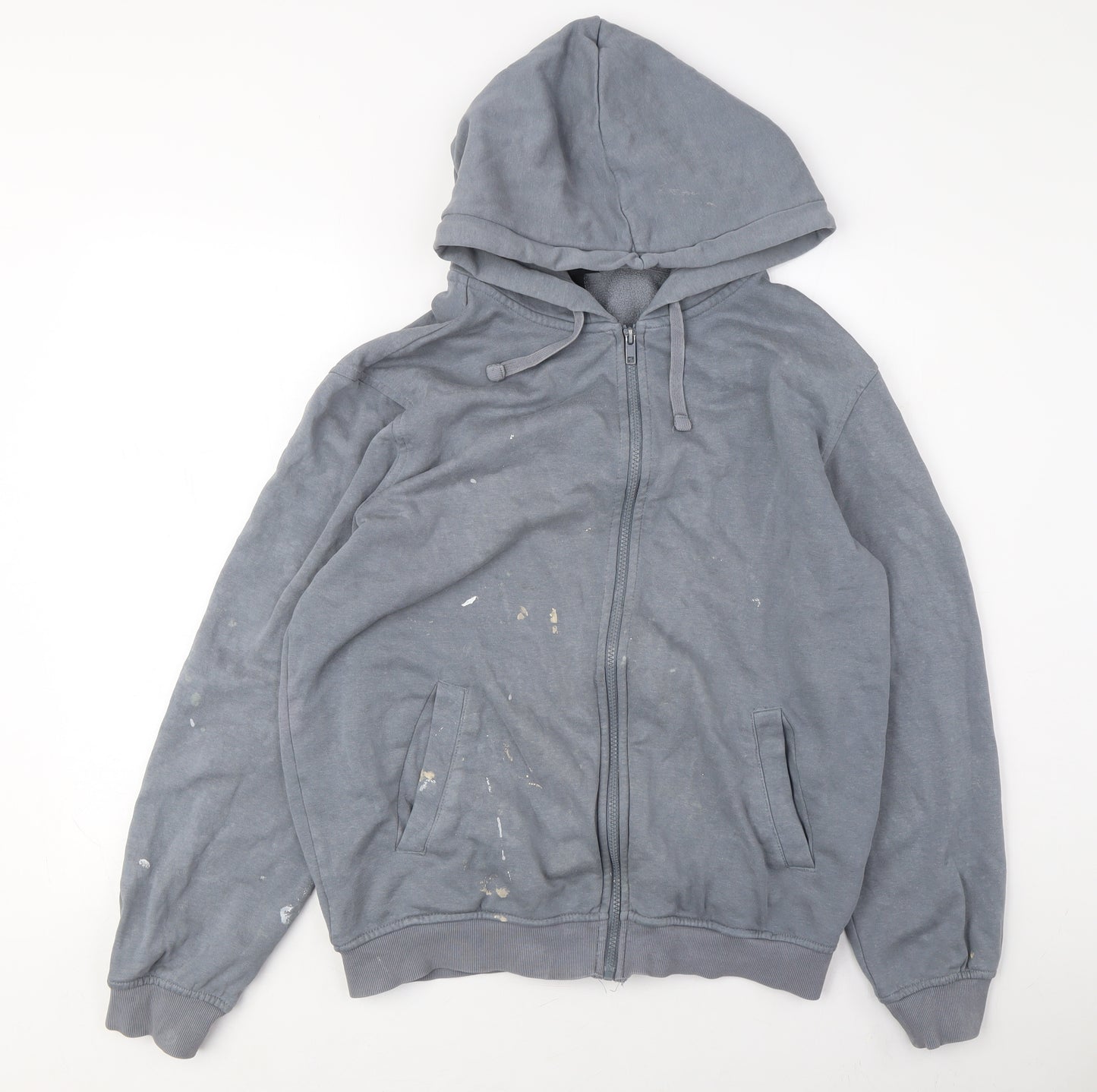 H&M Men's Grey Full Zip Hoodie Medium