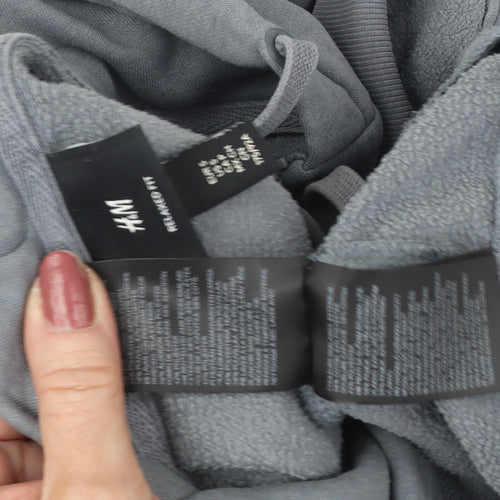 H&M Men's Grey Full Zip Hoodie Medium