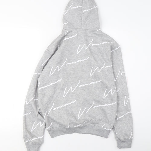 Boohoo Women's Grey Hoodie UK 6 Casual Graphic Print